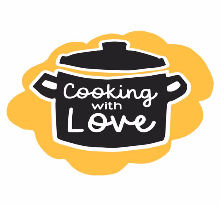 Pot cooking with love kitchen vinyl mat - TenStickers