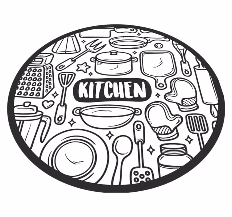 Essentials graphic circular rug - TenStickers
