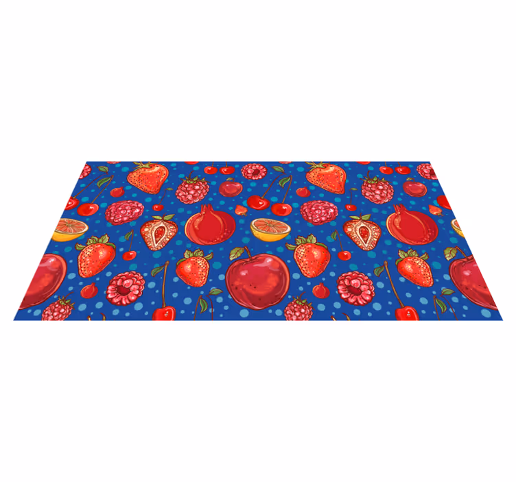 Berries and other fruits kitchen vinyl rug - TenStickers