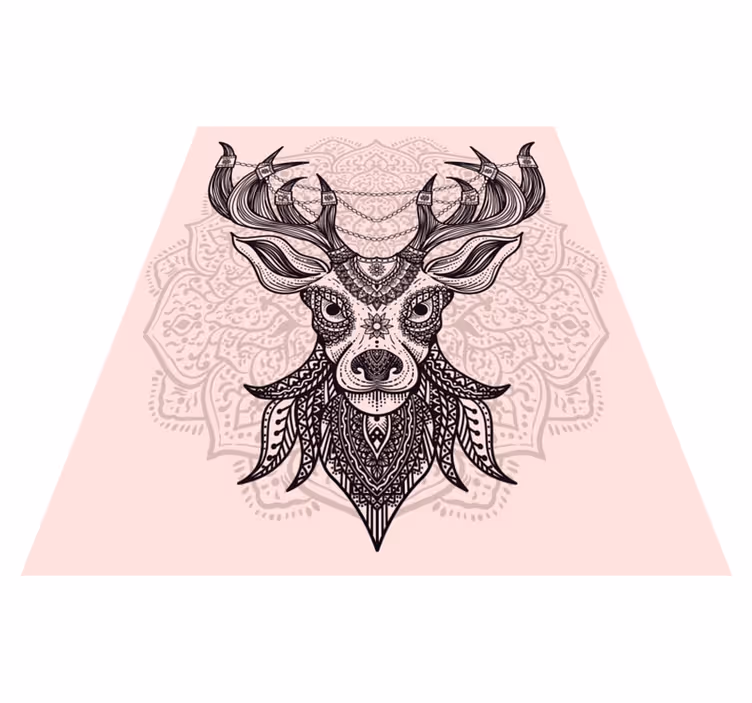 Grey stag motif animal mat - TenStickers
