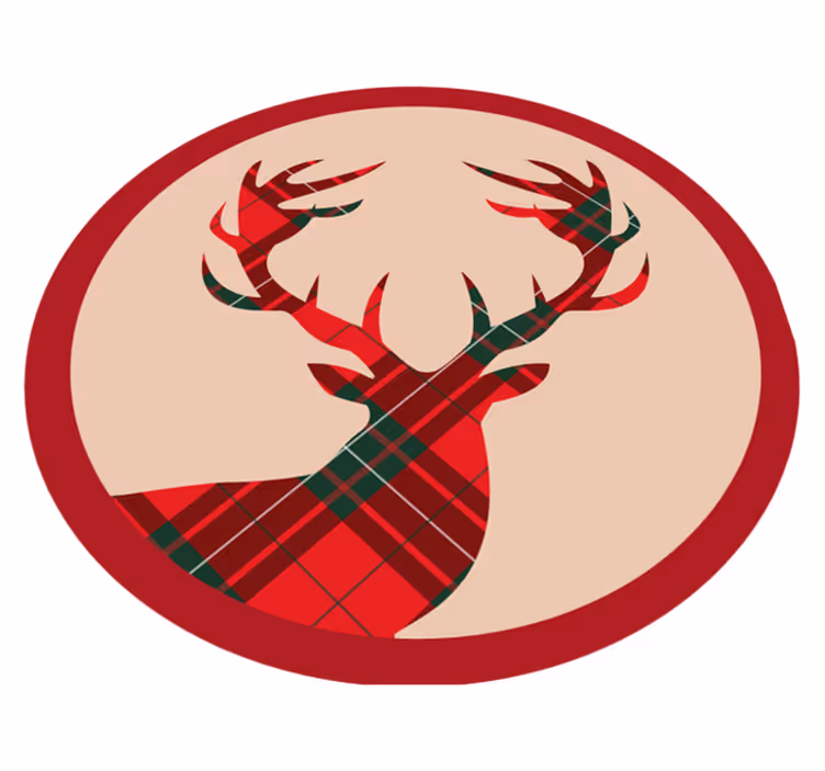Stylish deer silhouette christmas rug - TenStickers