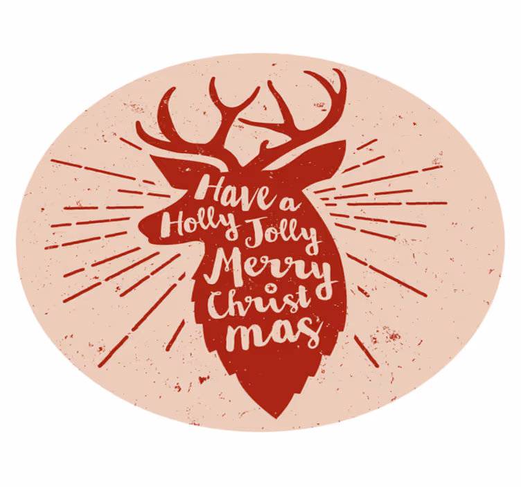Christmas rug with reindeer design - TenStickers