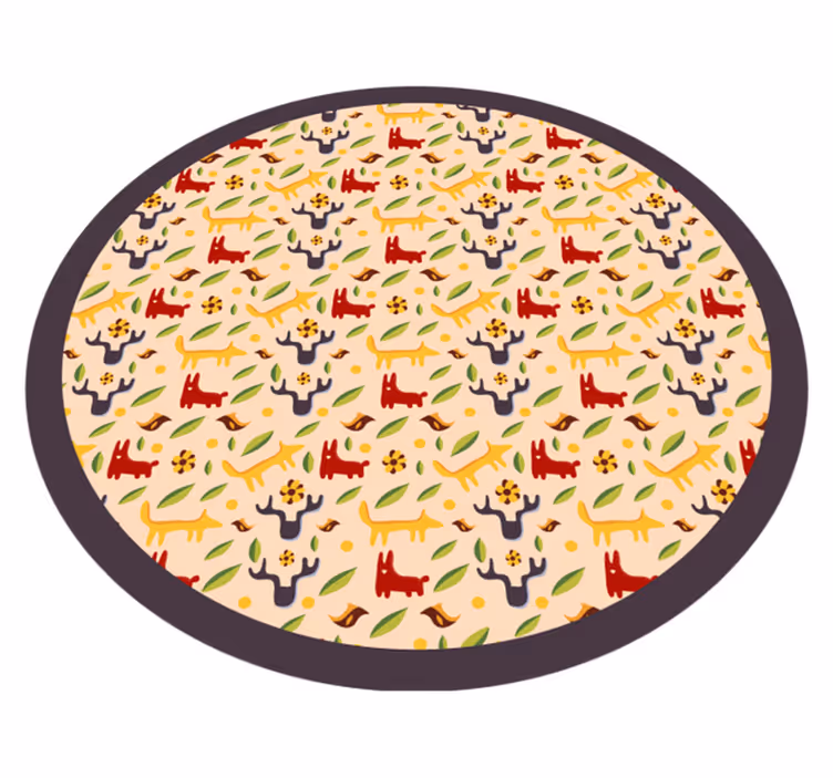 Colorful forest animals kids rug - TenStickers