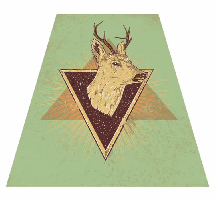 Stylized deer head animal mat - TenStickers