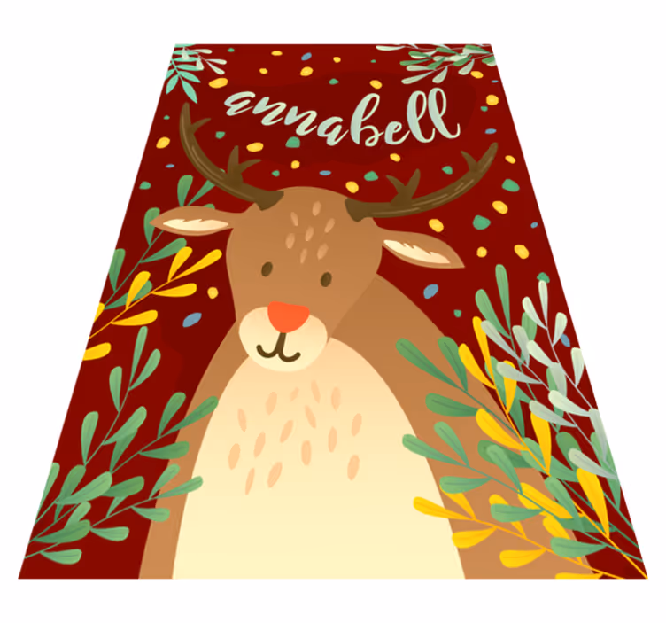 Personalised Cartoon Stag vinyl rug - TenStickers