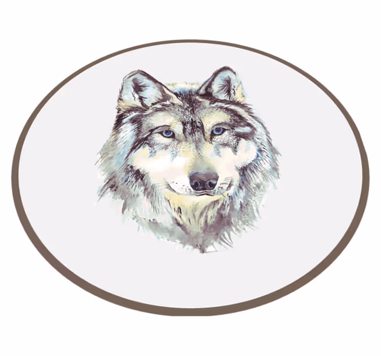 Wolf Illustration animal mat - TenStickers