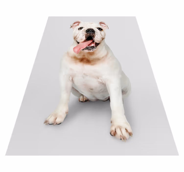 Happy Bulldog Portrait animal print rug - TenStickers