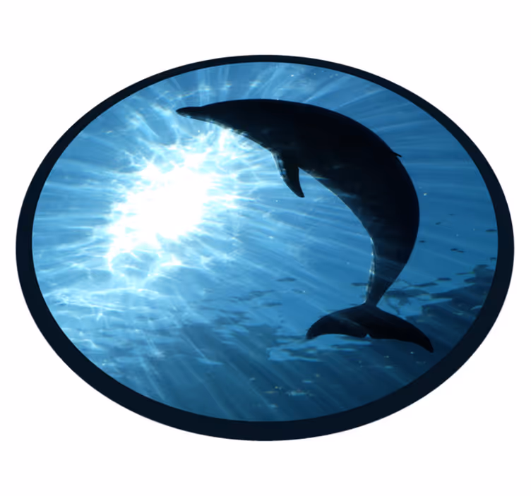 Dolphin splashing up animal mat - TenStickers