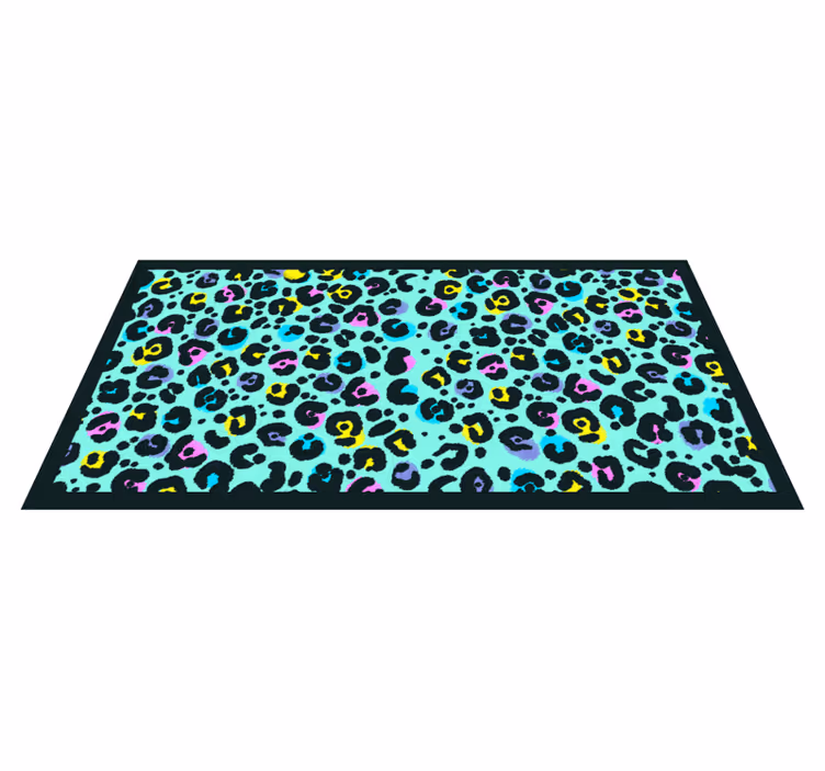 Rainbow Leopard animal print vinyl rug - TenStickers