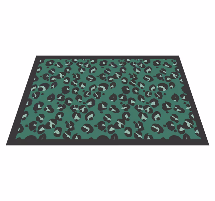 Green Leopard Pattern animal print rug - TenStickers