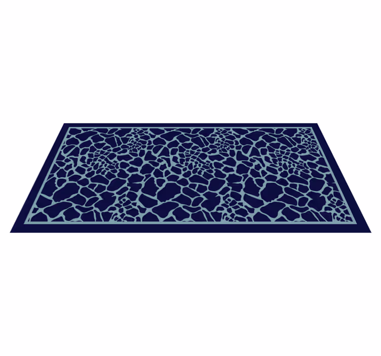 Blue giraffe pattern animal print rug - TenStickers