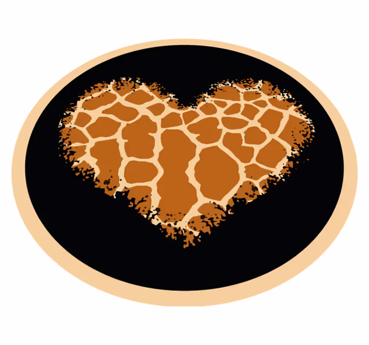 Heart giraffe design animal print rug - TenStickers
