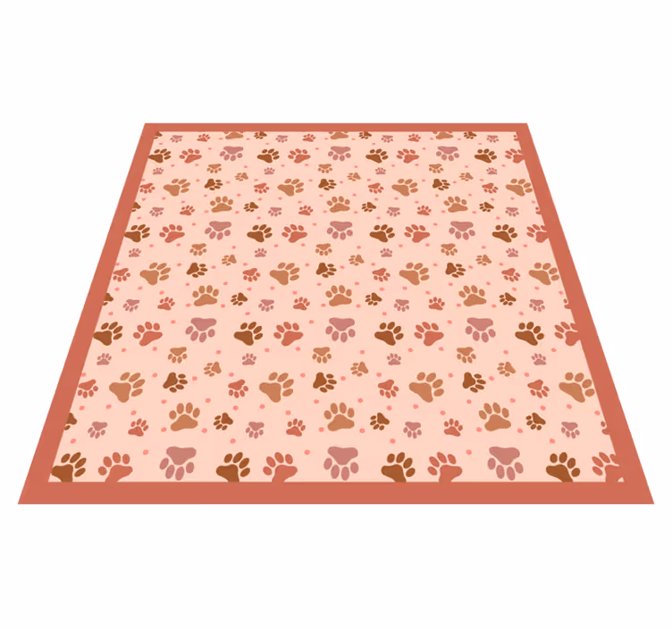 Brown paw prints animal print vinyl rug - TenStickers