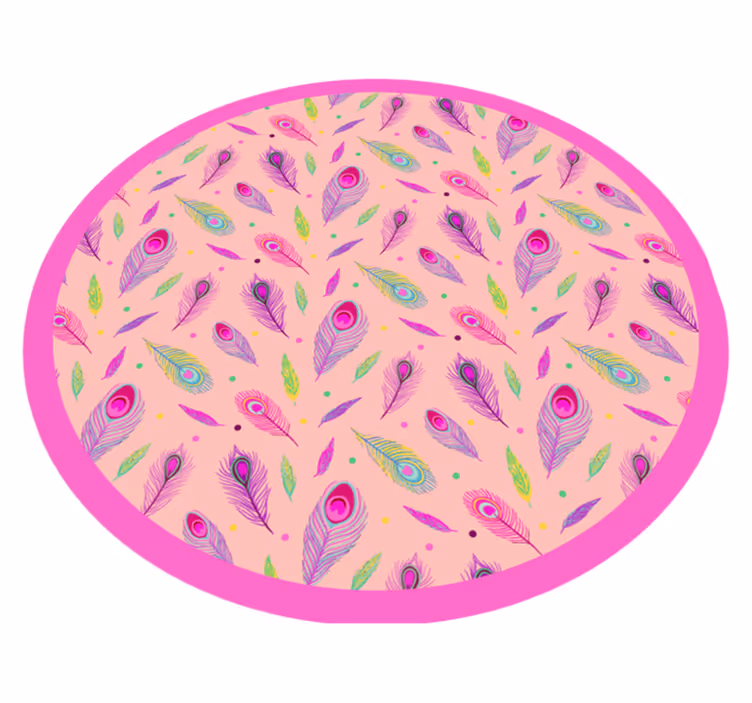 COLORFUL FEATHER PATTERN nature rug - TenStickers