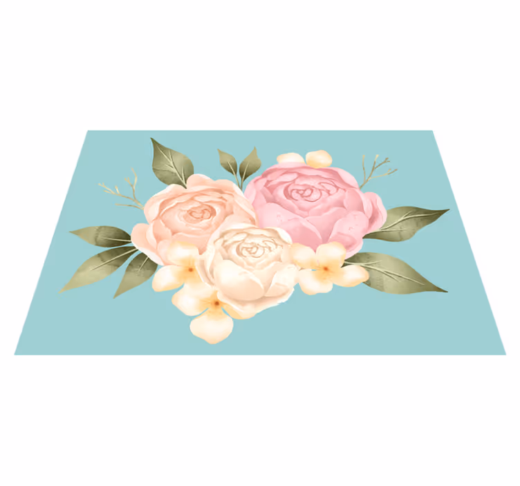Botanical Composition floral rug - TenStickers