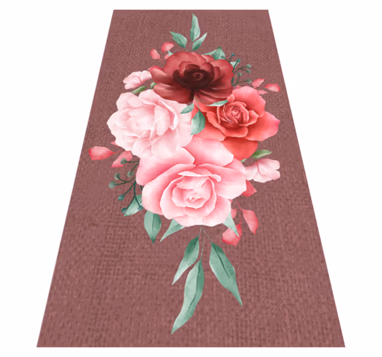 Rose Bouquet Elegance floral rug - TenStickers