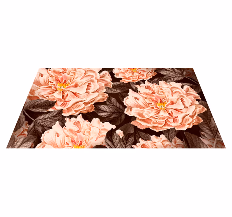 Elegant Botanical Blooms floral rug - TenStickers