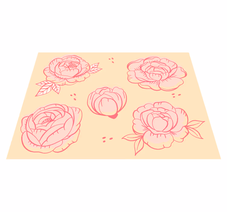 Floral rug with pink floral design - TenStickers