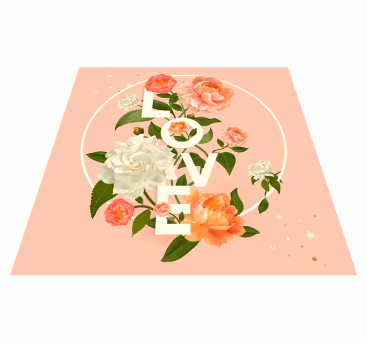 Love flowers design teenage bedroom rug - TenStickers