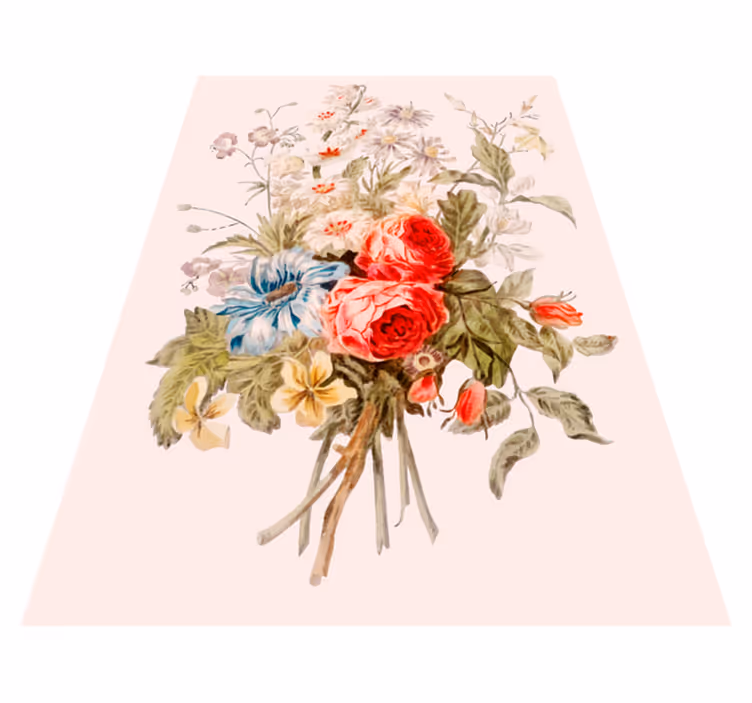 Elegant Flower Composition floral rug - TenStickers