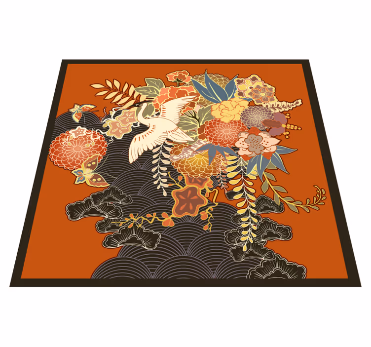 Elaborate Botanical Element floral rug - TenStickers