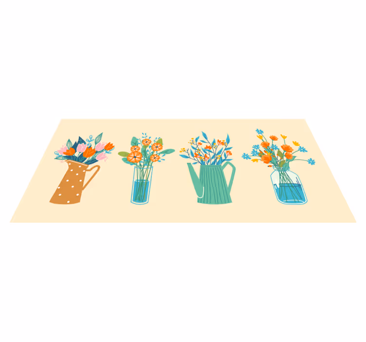 Botanical Centerpiece Arrangement floral rug - TenStickers