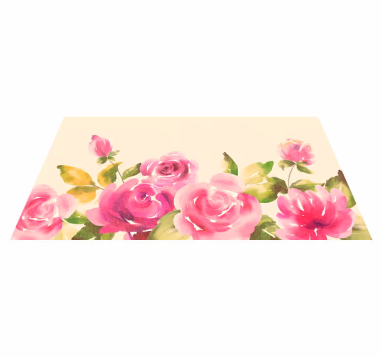Floral rug in pink floral design - TenStickers