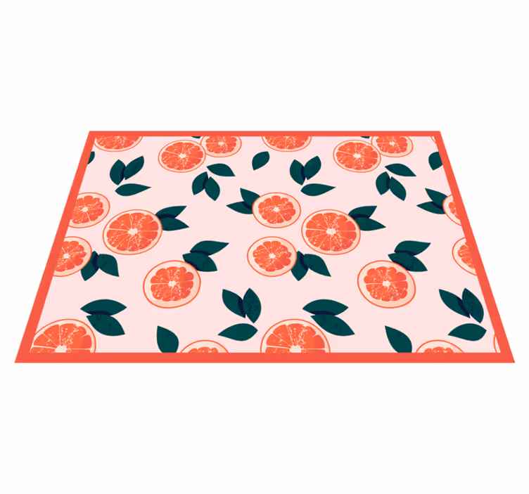 Rose citrus blossom floral rug - TenStickers