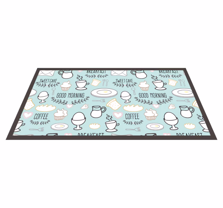 Breakfast Essentials kitchen vinyl mat - TenStickers