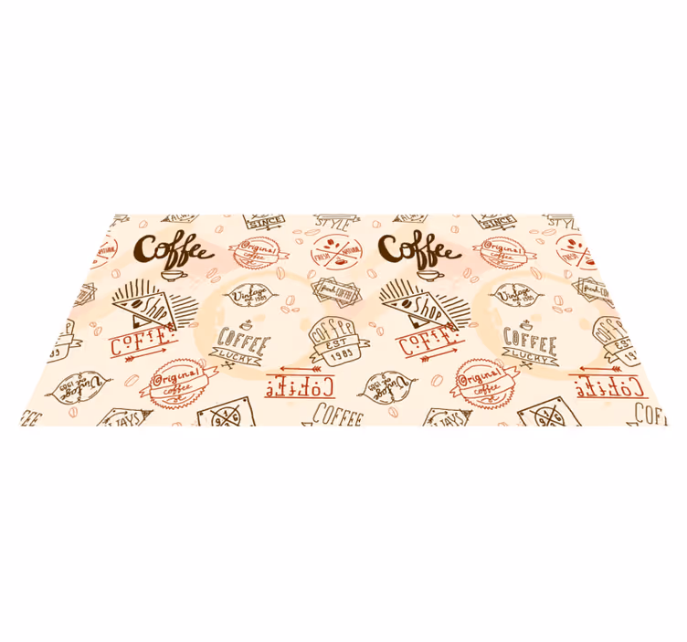 Coffee inspired pattern kitchen mat - TenStickers
