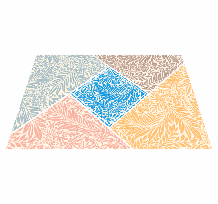Floral Patchwork Design kitchen vinyl mat - TenStickers