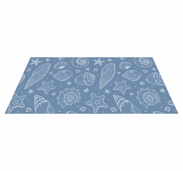 Sea Shells Pattern bathroom mat - TenStickers