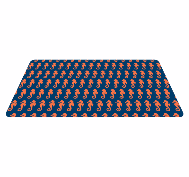 Seahorse pattern bathroom mat - TenStickers