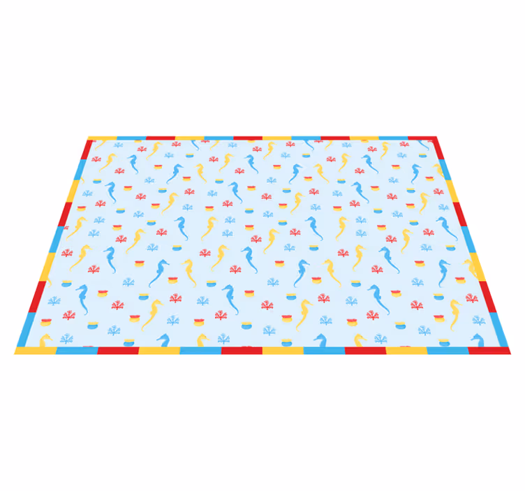 Seahorse blue design bathroom mat - TenStickers