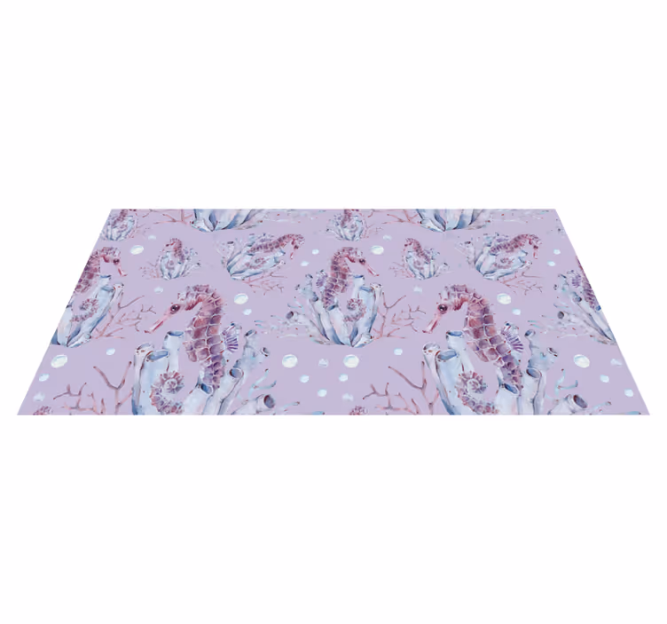 Seahorse coral design bathroom mat - TenStickers
