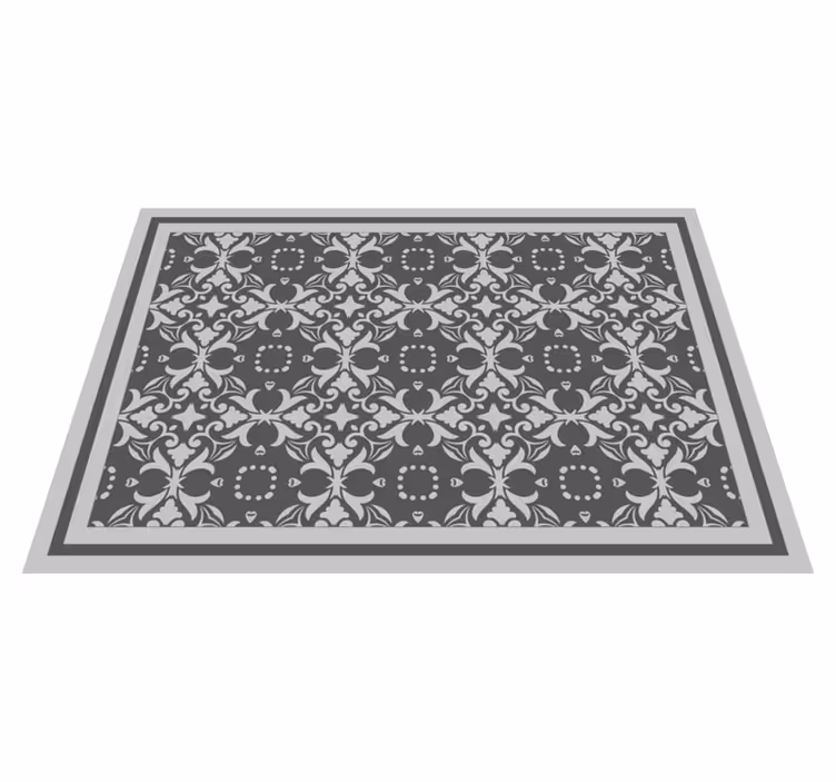 Victorian tile design kitchen mat - TenStickers