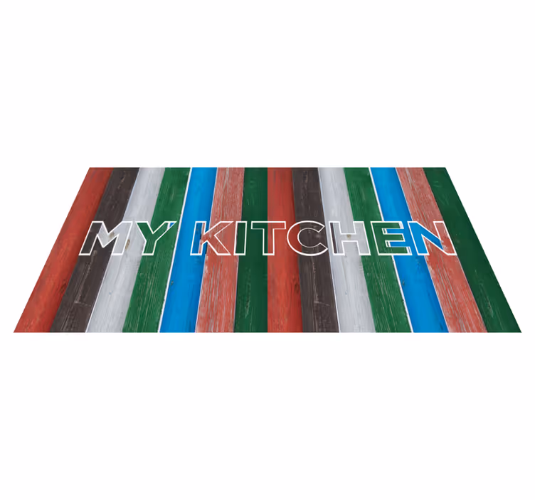 Striped colorful kitchen vinyl mat - TenStickers