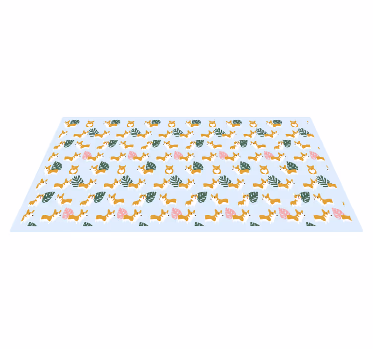 Monstera and dogs animal mat - TenStickers