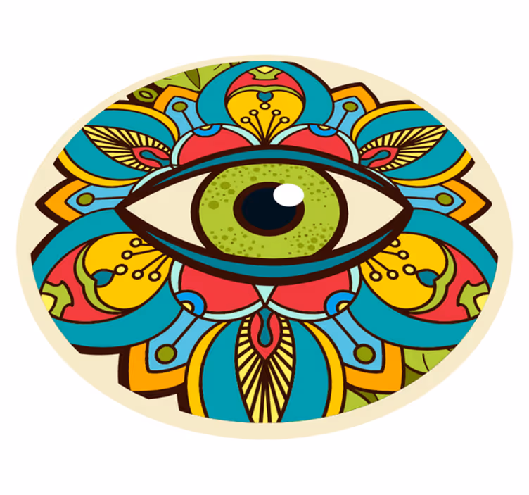 Colorful Eye Pattern mandala rug - TenStickers