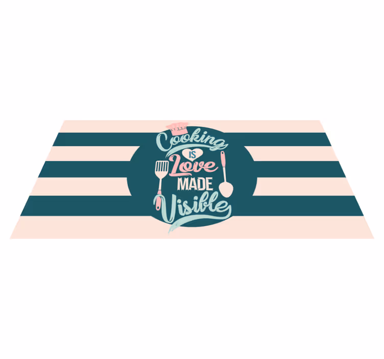 Cooking is love visible kitchen vinyl mat - TenStickers