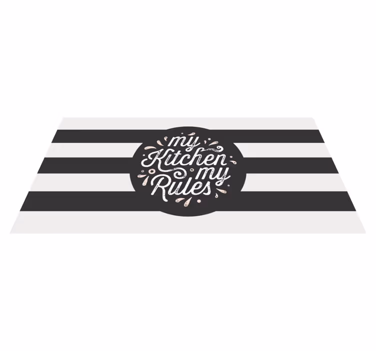 Kitchen vinyl mat my kitchen my rules - TenStickers