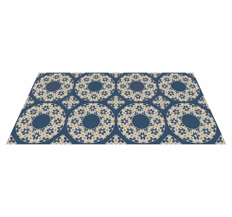 Blue Morrocan tile carpet - TenStickers