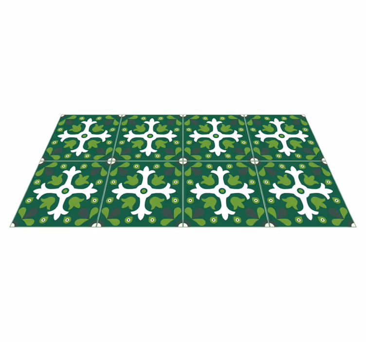 Emerald Botanical Print nature rug - TenStickers