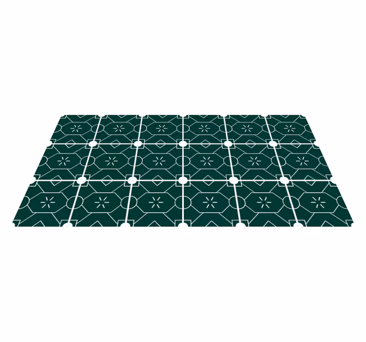 Tile carpet geometric green design - TenStickers