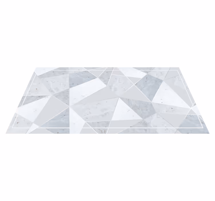 Geometric Gray Pattern marble rug - TenStickers