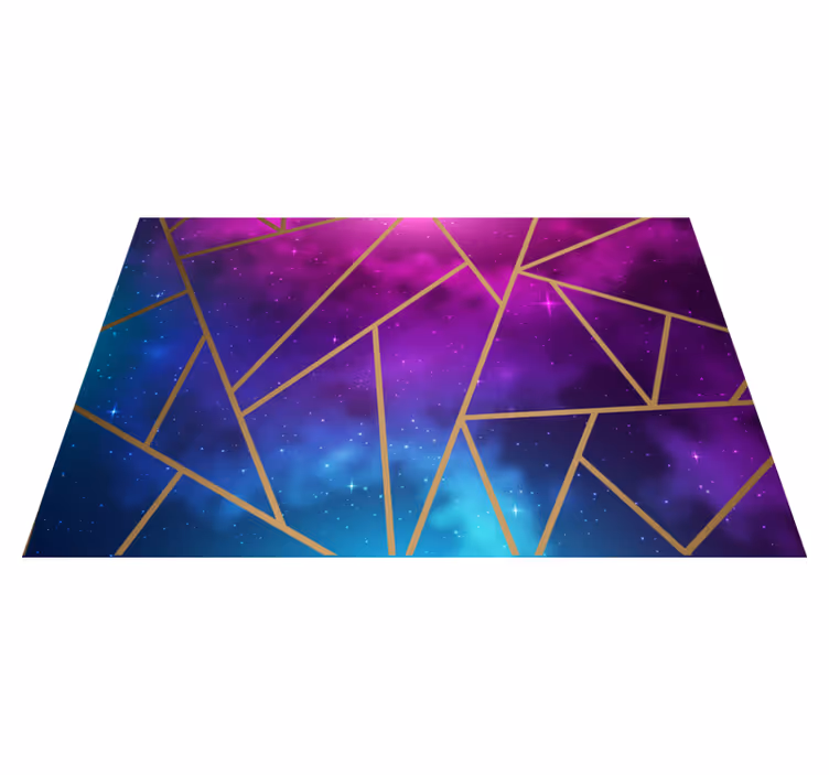 Cosmic blue and purple pattern geometric rug - TenStickers