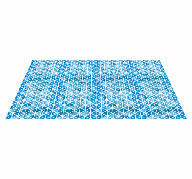 Blue triangle pattern geometric rug - TenStickers