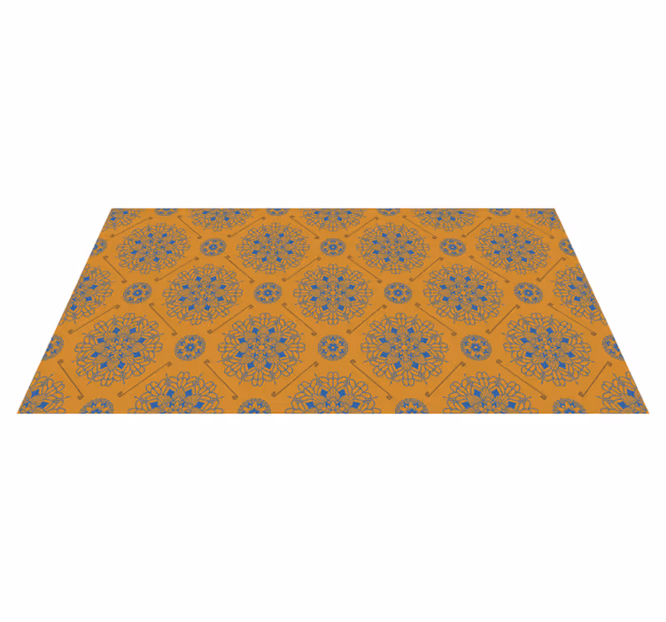 Graceful orange style mandala rug - TenStickers