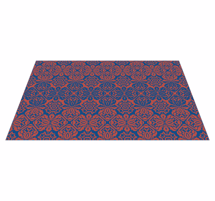 Blue and red composition tiles carpet - TenStickers