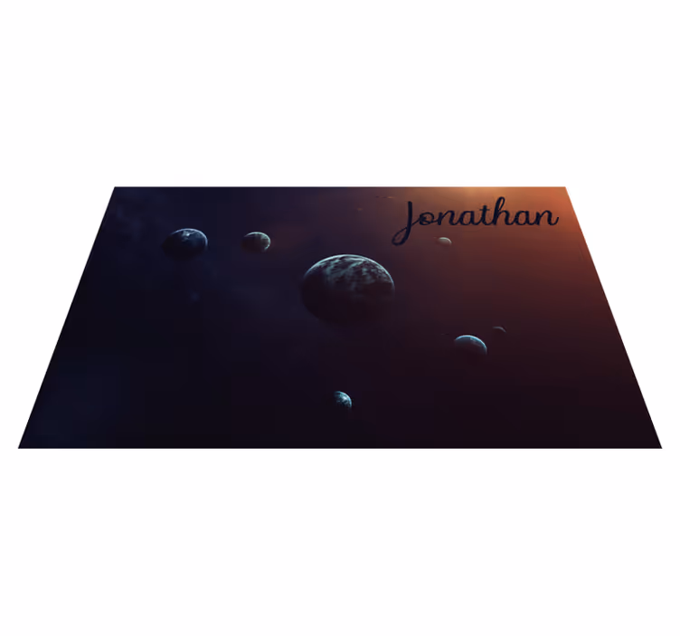 Celestial design with name teenage bedroom rug - TenStickers